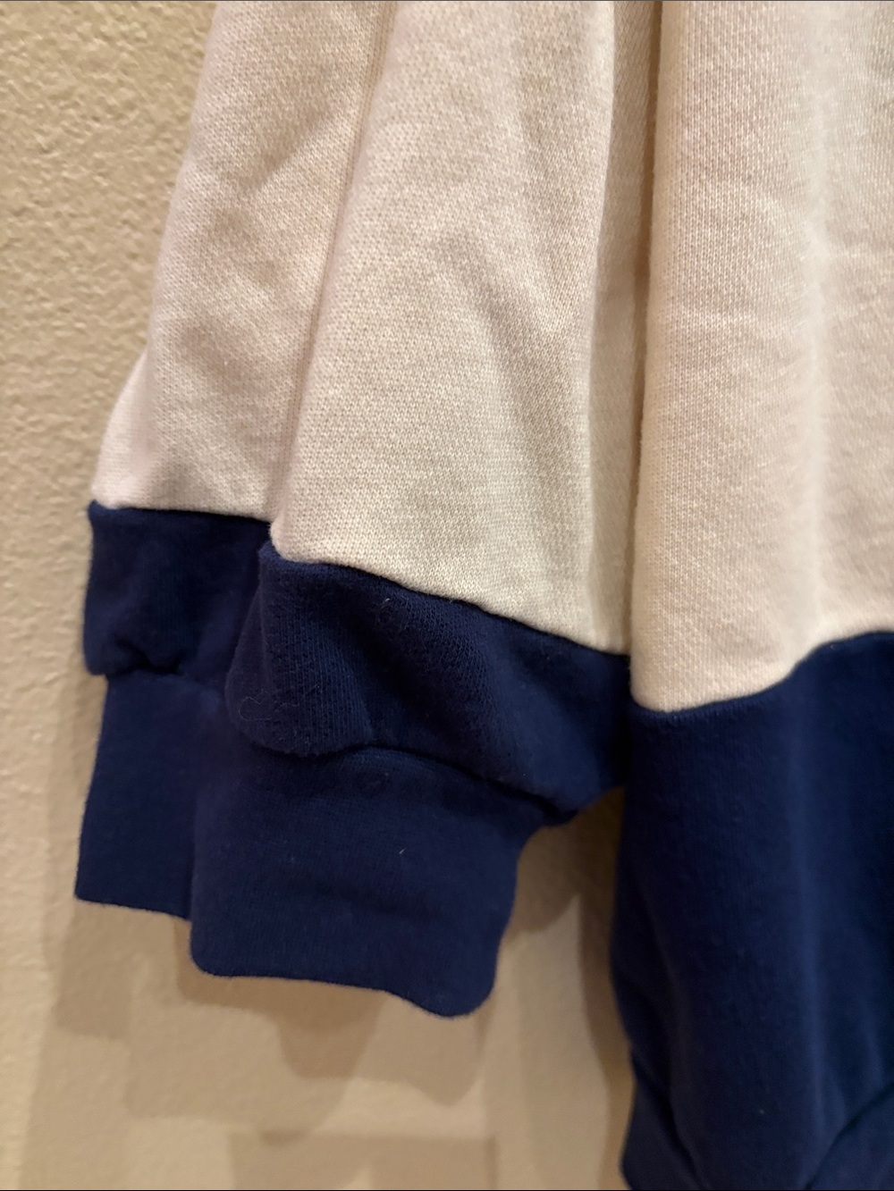 Z Supply Navy, White & Tan Striped Cropped Rugby Pullover - Picture 4 of 8